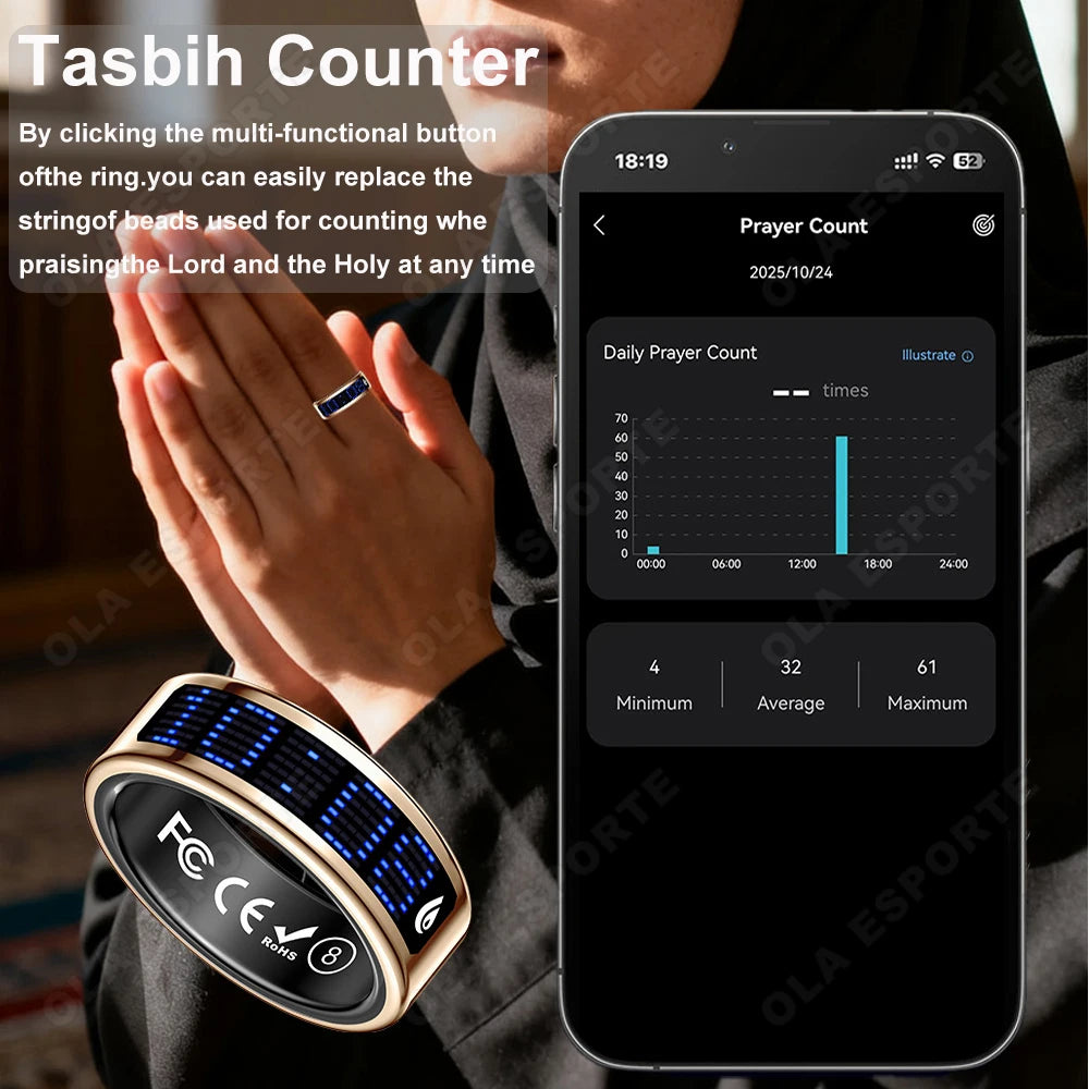 Ola Esporte Smart Ring 2026 | Heart Rate, Sleep & SpO₂ Tracker
