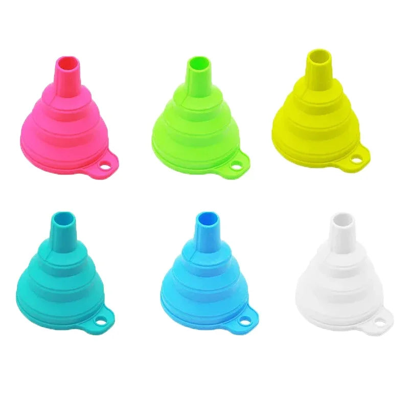 Silicone Collapsible Foldable Funnel Household Kitchen Cooking Tools Portable Wine Mini Portable Oil Pot Funnel Oasis Select D-6PC