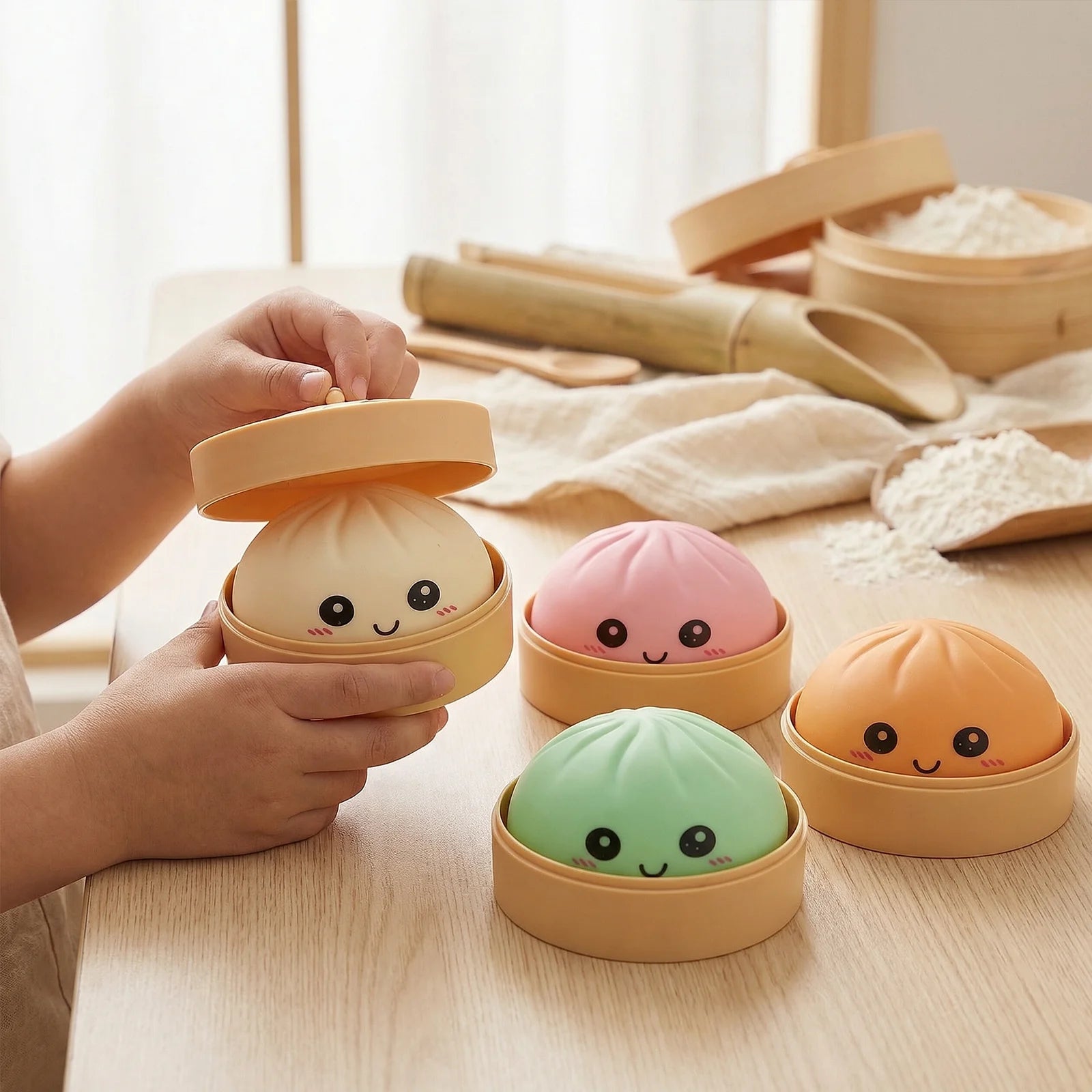 Dumpling Squishy Stress Ball – Colorful Decompression Toy Squishy Stress Toy Oasis Select