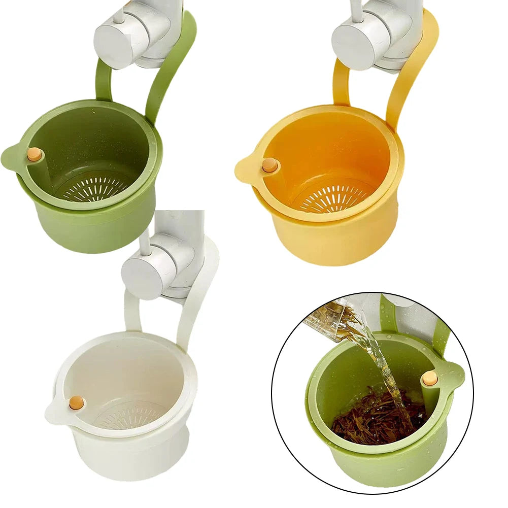 Sink Hanging Strainer Basket – Snap-On Faucet Drain Organizer Sink Strainer Basket Oasis Select