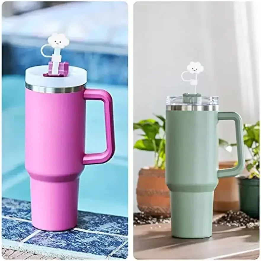 3-pack of 10mm Cute Silicone Cloud Straw Lids for Stanley 30 and 40 Oz Glasses Oasis Select