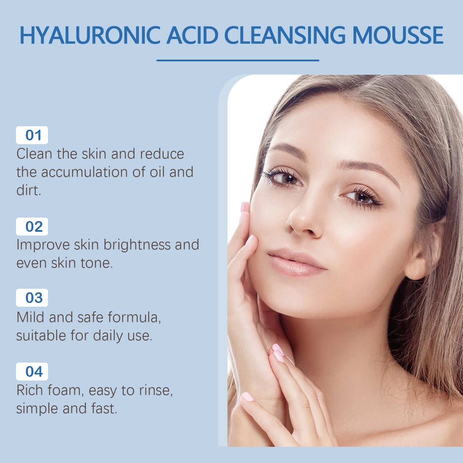 Hoygi Hyaluronic Acid Cleansing Foam – Oil Control Face Wash Facial Cleanser Oasis Select