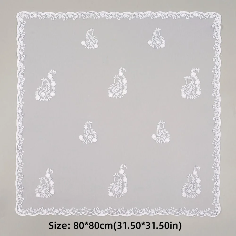 Elegant Square Lace Scarf Hollow Out Thin Foulard Bandana Floral Embroidery Vintage Hair Scarf Headband Women Oasis Select