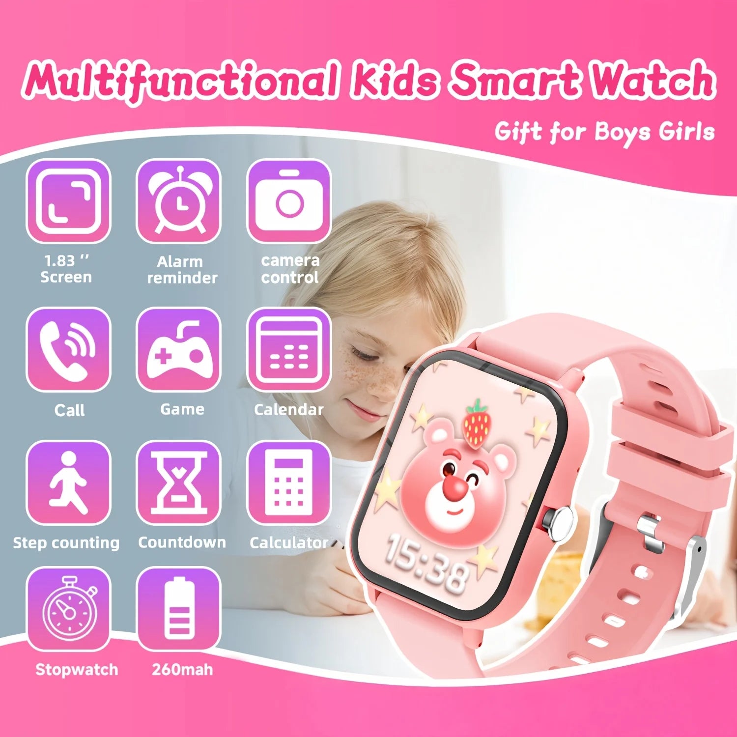 ERUN Kids Smartwatch – Calling, Music, Steps & Sleep Tracker