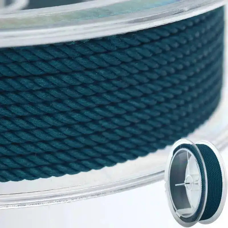 1mm 45m Silk Thread Milan Braided Cord DIY Jewelry Accessories Jewelry Making Supplies Twine Beading Threads HandCrafts Rope Oasis Select Peacock Blue 1mm 15m