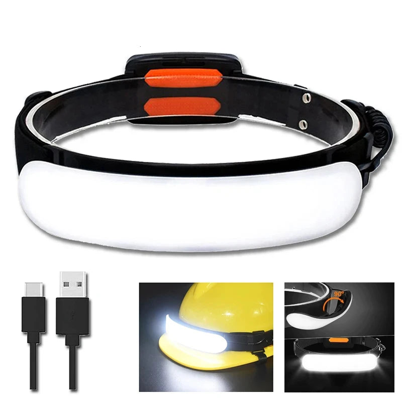 Portable 31LED Strong Light Headlamp Built-in Battery USB Rechargeable Waterproof Flashlight Wide Angle Camping Fishing Lantern Oasis Select