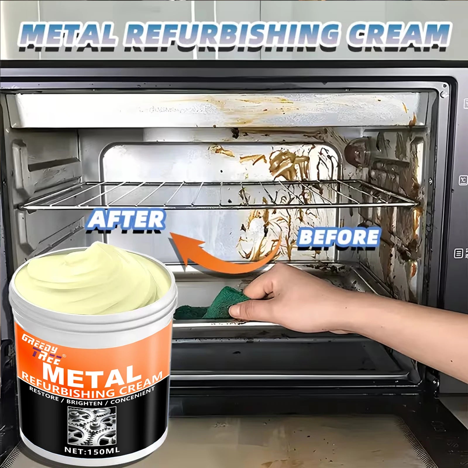 Multifunctional Metal Repair Paste Long-Lasting Bright Polish for Cars Kitchens Bathrooms - All-In-One Surface Care Solution Oasis Select