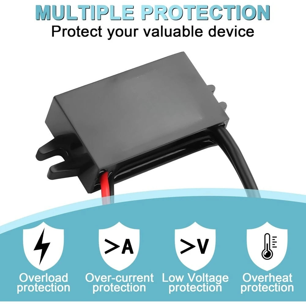 DC To DC 12V Step-Down To 5V 3A 15W Buck Power Converter USB Waterproof Buck Module Power Adapter For Car Lighting Equipment Oasis Select