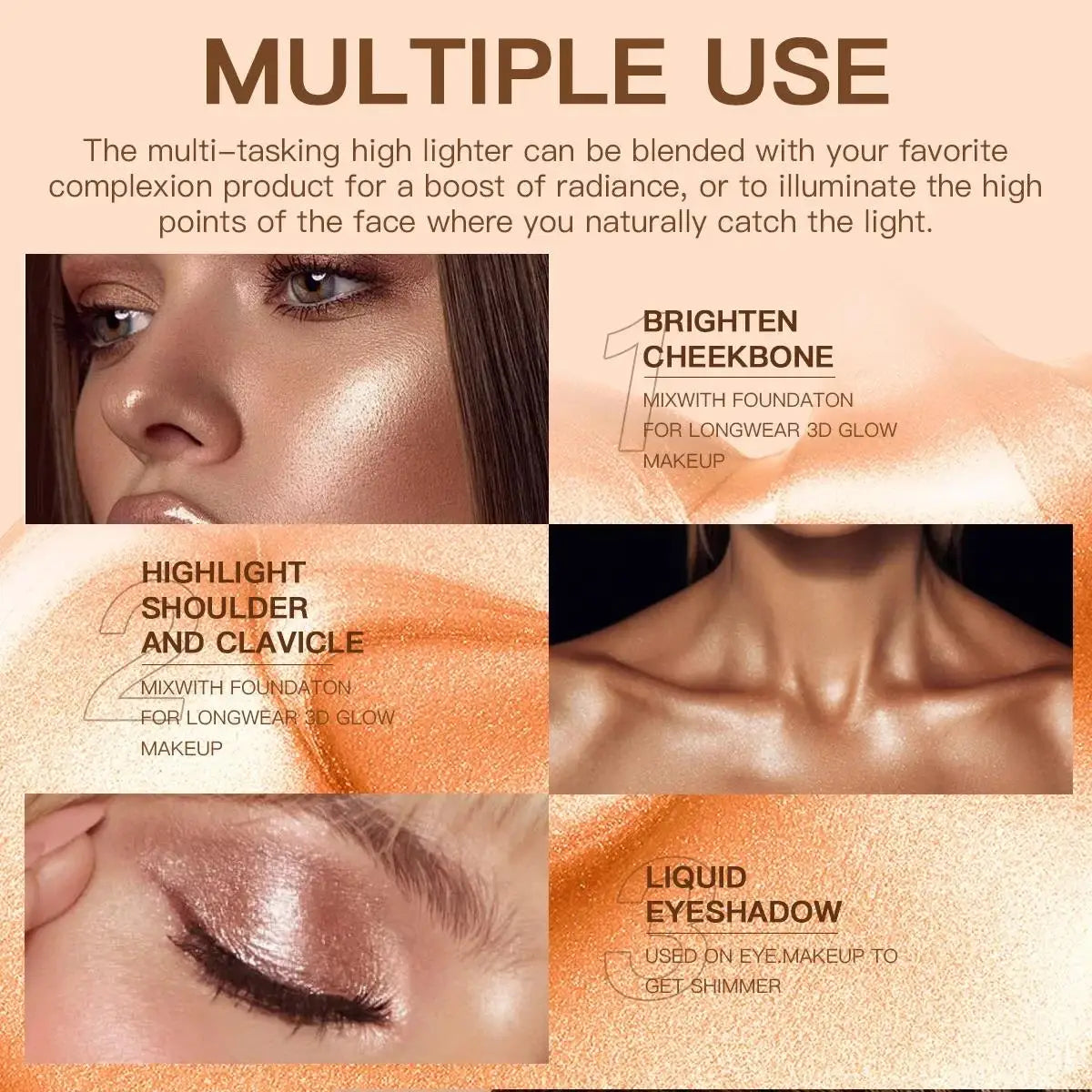 SAS Liquid Highlighter – Face & Body Shimmer Contour Makeup