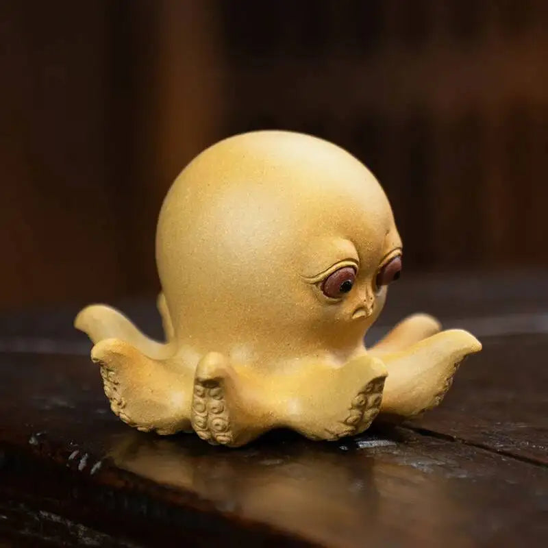 Tea Pet Octopus Ornament Eight Directions Wealth Octopus Teapot Lid Sculpture Tea Play Lid Holder Oasis Select