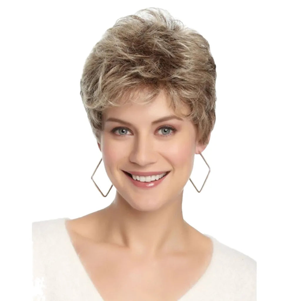 Wigs for Women Natural Synthetic Short goldenLayered Hair Wig with Fluffy Bangs Afro Daily Heat Resistant Oasis Select