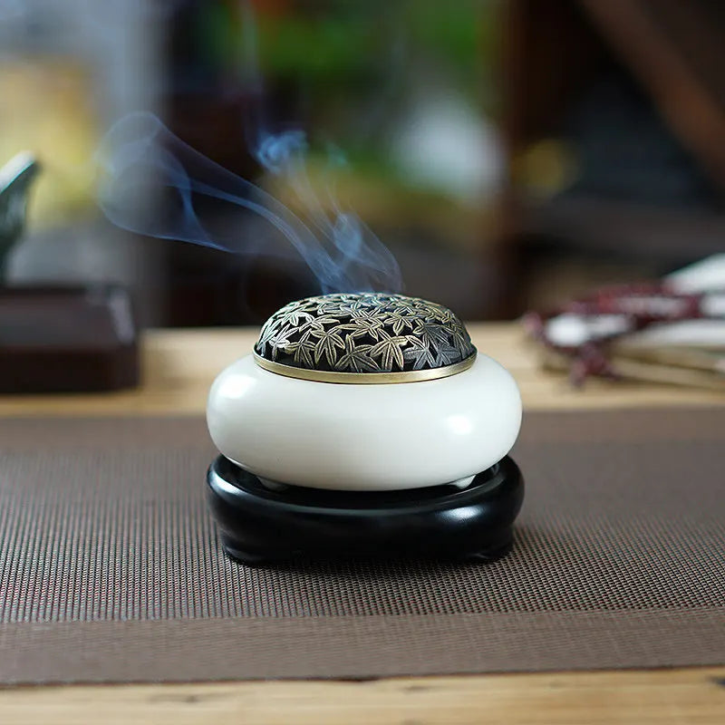 Ceramic Incense Burner Home Indoor Tea Ceremony Ai Grass Home Desktop Decoration Deodorization Minimalist Style Oasis Select