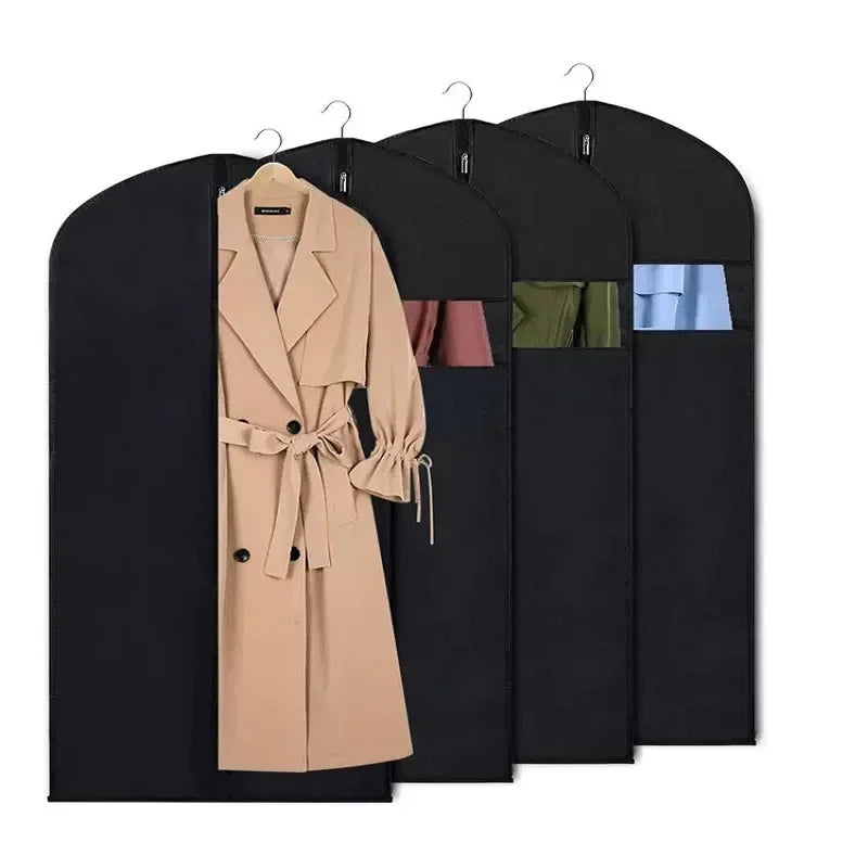 5PCS Dustproof Cloth Cover Bags Clothes Hanging Garment Dress Suit Coat Dust Cover Home Storage Bag Pouch Case Organizer Oasis Select