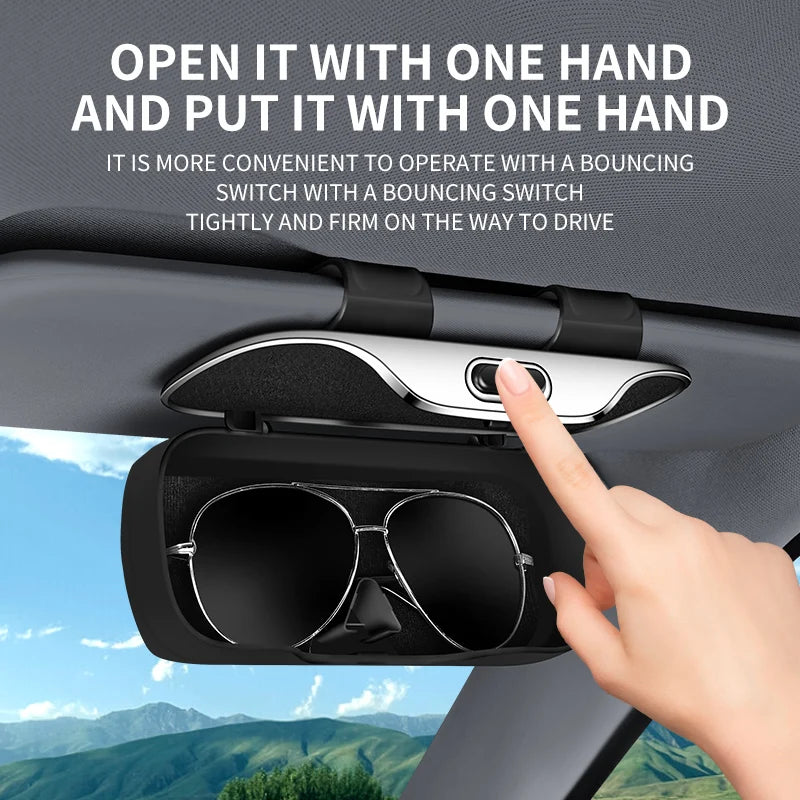 Car Sun Visor Glasses Holder | Press-Button Eyeglass Case