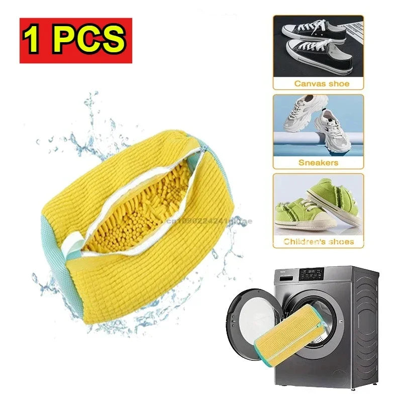 Sneaker Washing Net Bag To Wash Slippers Shoe Laundry Net Washing Machine Bag Slippers Shoes Bags Wash Slippers Washing Shoe Bag Oasis Select 1PCS-yellow