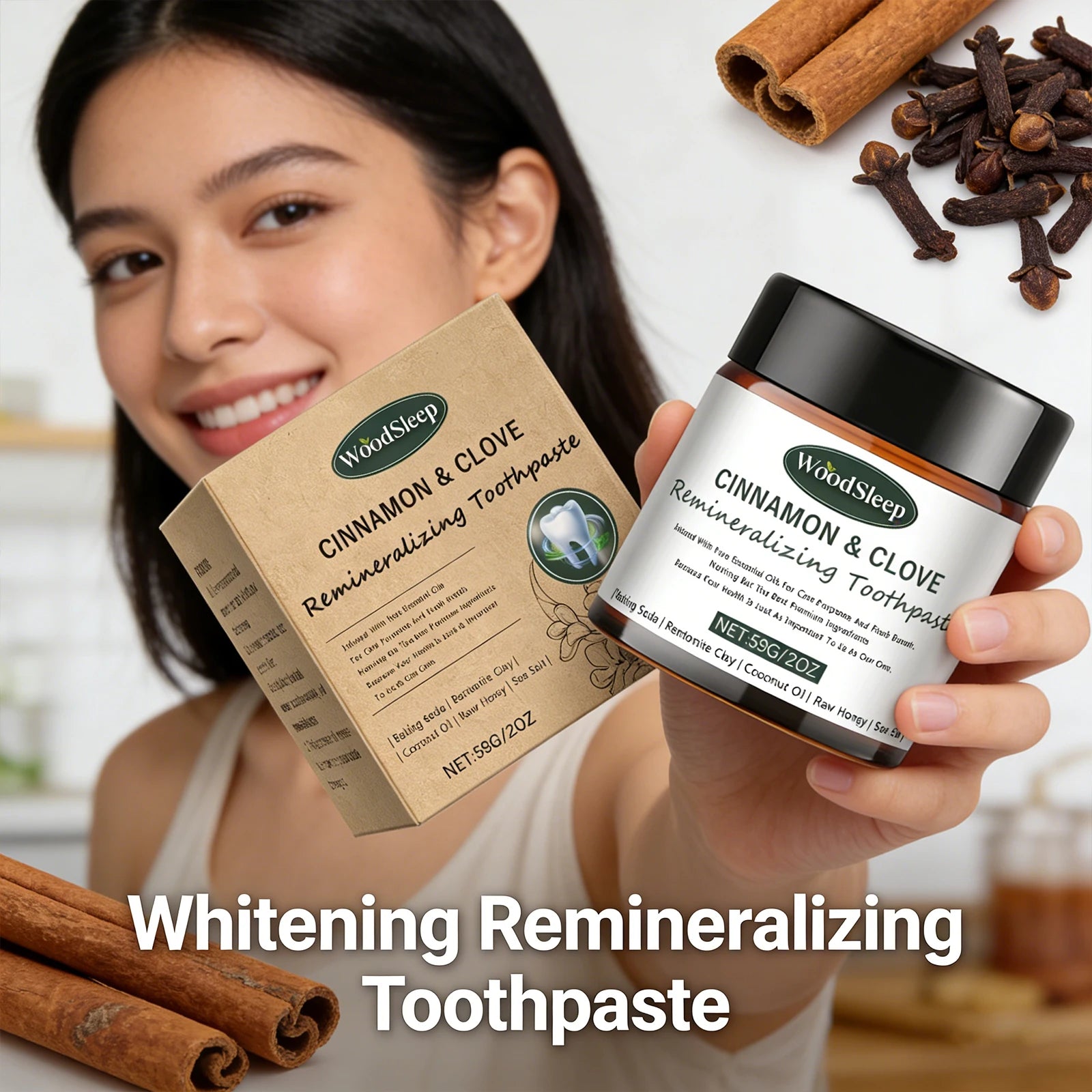 Natural Teeth Whitening Powder 59g – Remineralizing Stain Removal
