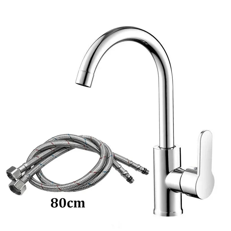 Kitchen Faucet Household Splash-proof Boosting Hot And Cold Faucet Hot And Cold Vegetable Wash Basin Dishwashing Pool Sink Oasis Select silvery B