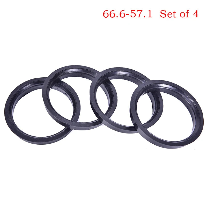 4Pcs 66.6-57.1mm Plastic Wheel Bore Center Collar Hub Centric Ring Oasis Select