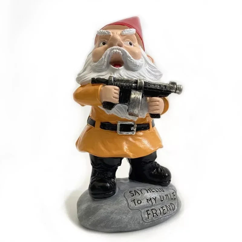 Rebellious Garden Gnome Statue Making a Rude Gesture with Long White Beard Funny Outdoor Decor for Garden Yard Gift for Friend Oasis Select D