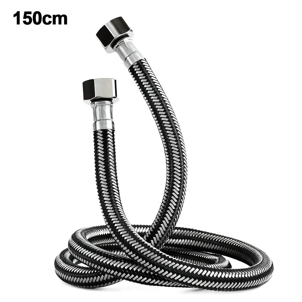 Durable 30-200cm Stainless Steel Braided Flexible Tube Hose Useful 1/2 Inch Hot and Cold Water Faucet Inlet Pipe Hose Oasis Select 150cm