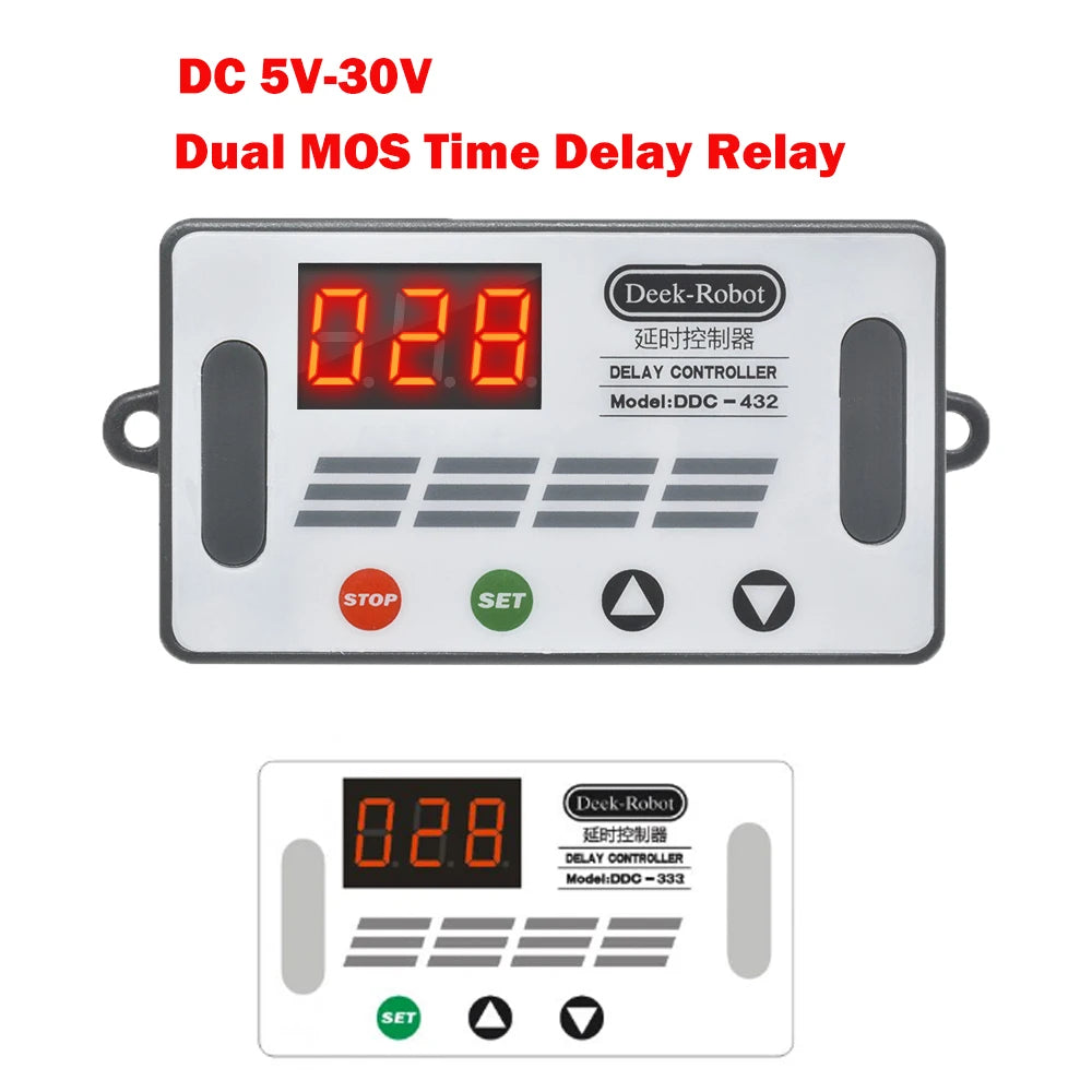 LED Dual MOS Time Delay Relay High Level Trigger 12V 24V DC 5V-30V with Digital Display Cycle Timer Delay Switch for Circuit Oasis Select