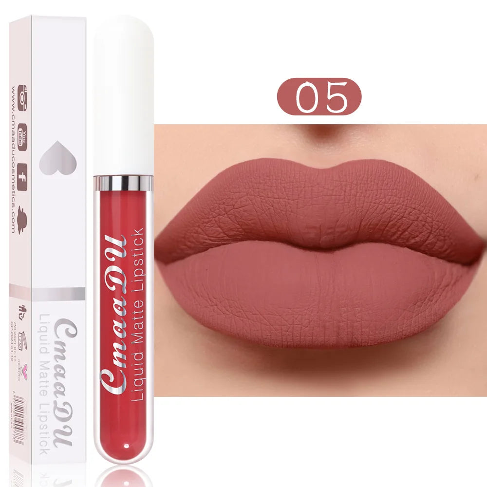 CmaaDu 18-Color Matte Velvet Liquid Lipstick Set – Waterproof