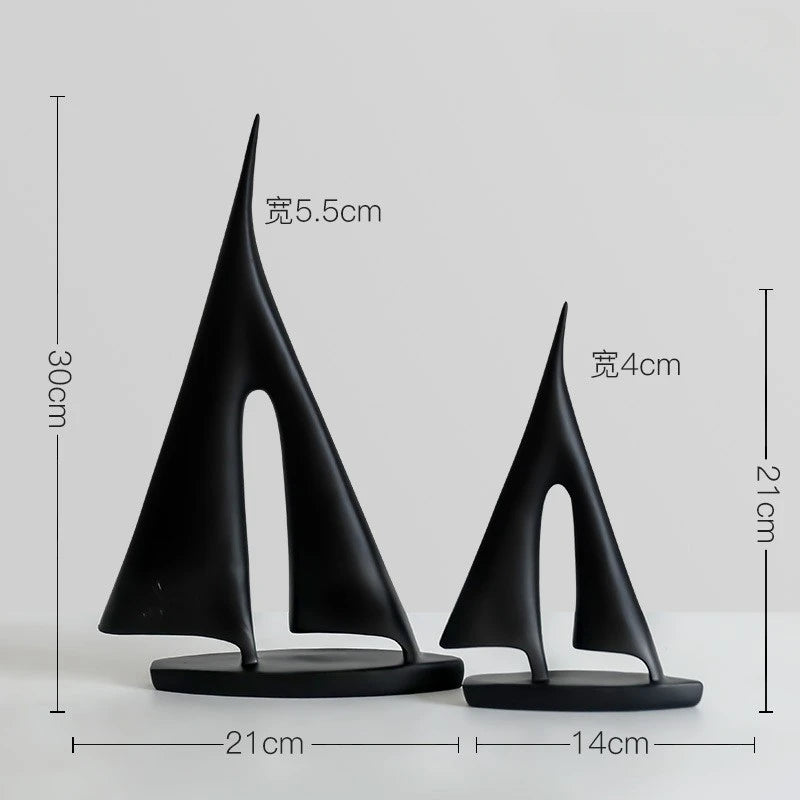 Modern Minimalist Alien Symbols Vase Homestays Hotel Simple Decor Room Decoration Flower Vase Home Decor Oasis Select Sailboat black
