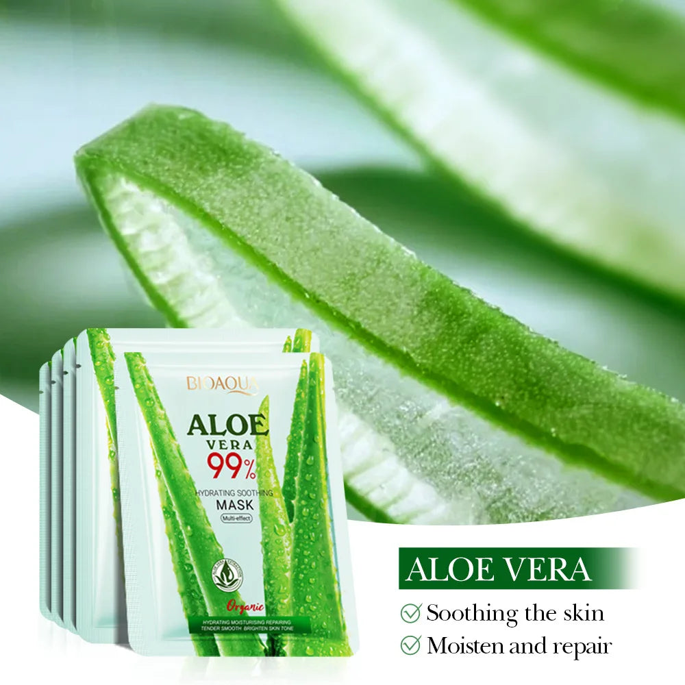 BIOAQUA Aloe Vera Facial Masks – Hydrating & Anti-Wrinkle Facial Sheet Mask Oasis Select