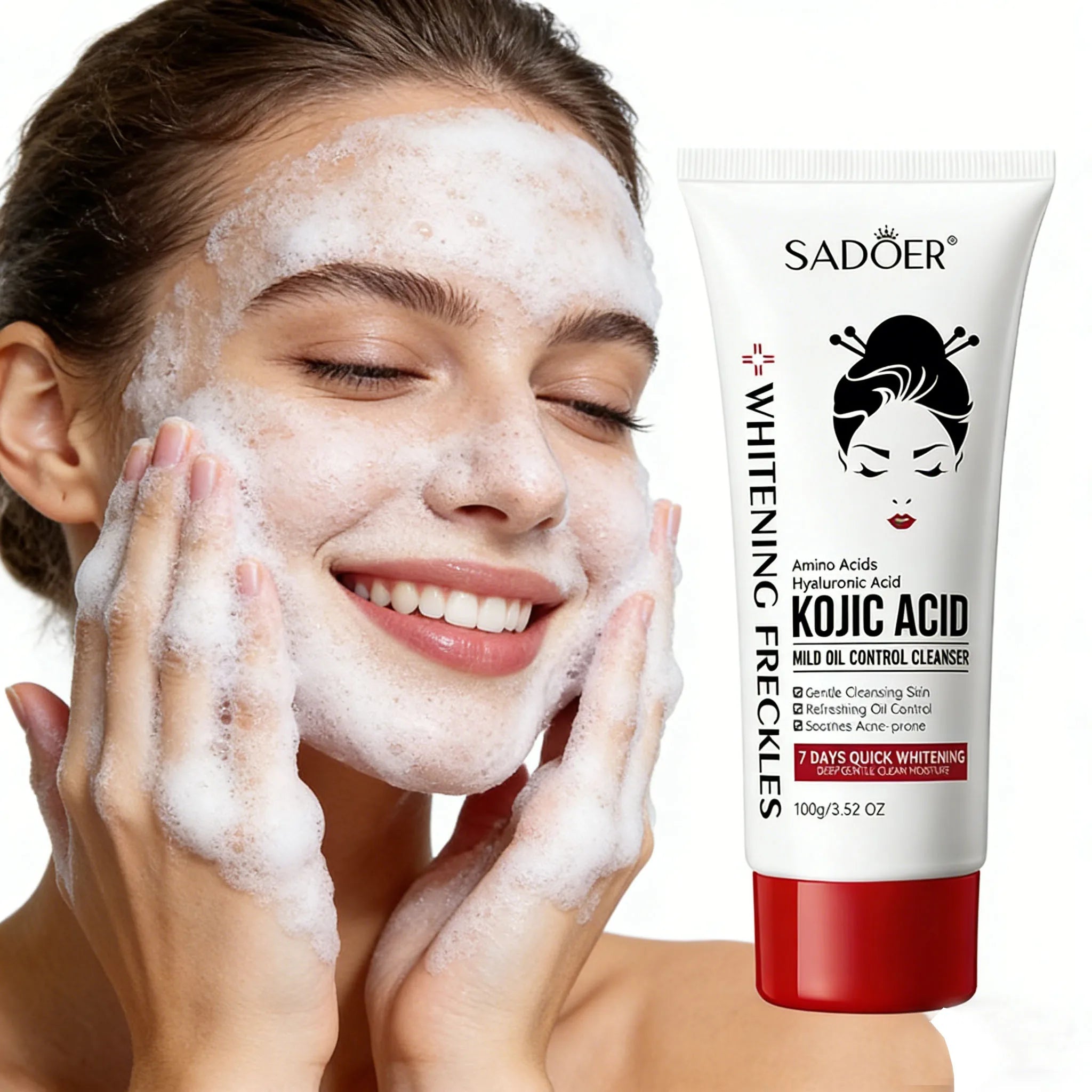 SADOER Kojic Acid Facial Cleanser – Oil Control & Brightening Foaming Facial Cleanser Oasis Select