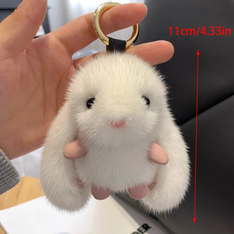 Cute Rabbit Plush Keychain Women Bag Car Keychain Pendant Decoration Jewelry Bags Hanging Accessories Gifts Oasis Select