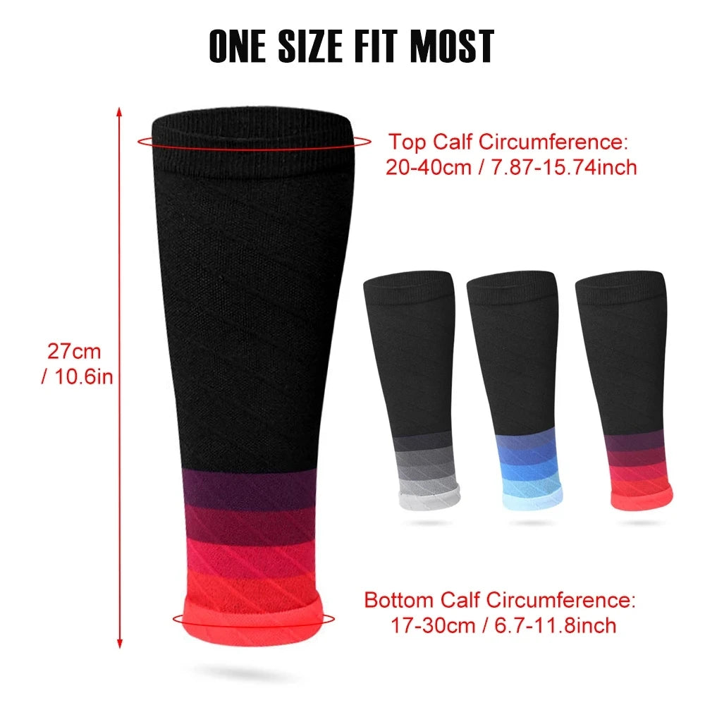 1Pair Calf Support Compression Sleeves for Women Men Running 20-30mmHg Footless Leg Socks Outdoor Sports Marathon Oasis Select