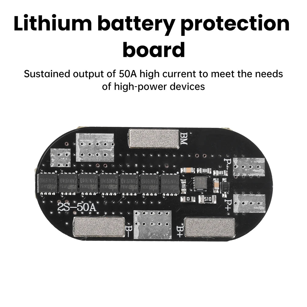 BMS 2S 50A High-current 3.7V Li-ion Lithium Battery Charger Protection Board With Balance For 21700 Battery Power Tools Oasis Select