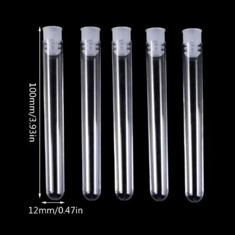 With Screw Cap Plastic Test Tubes Clear Transparent Laboratory Test Tubes Round Bottom Plastic Transparent Test Tubes School Lab Oasis Select