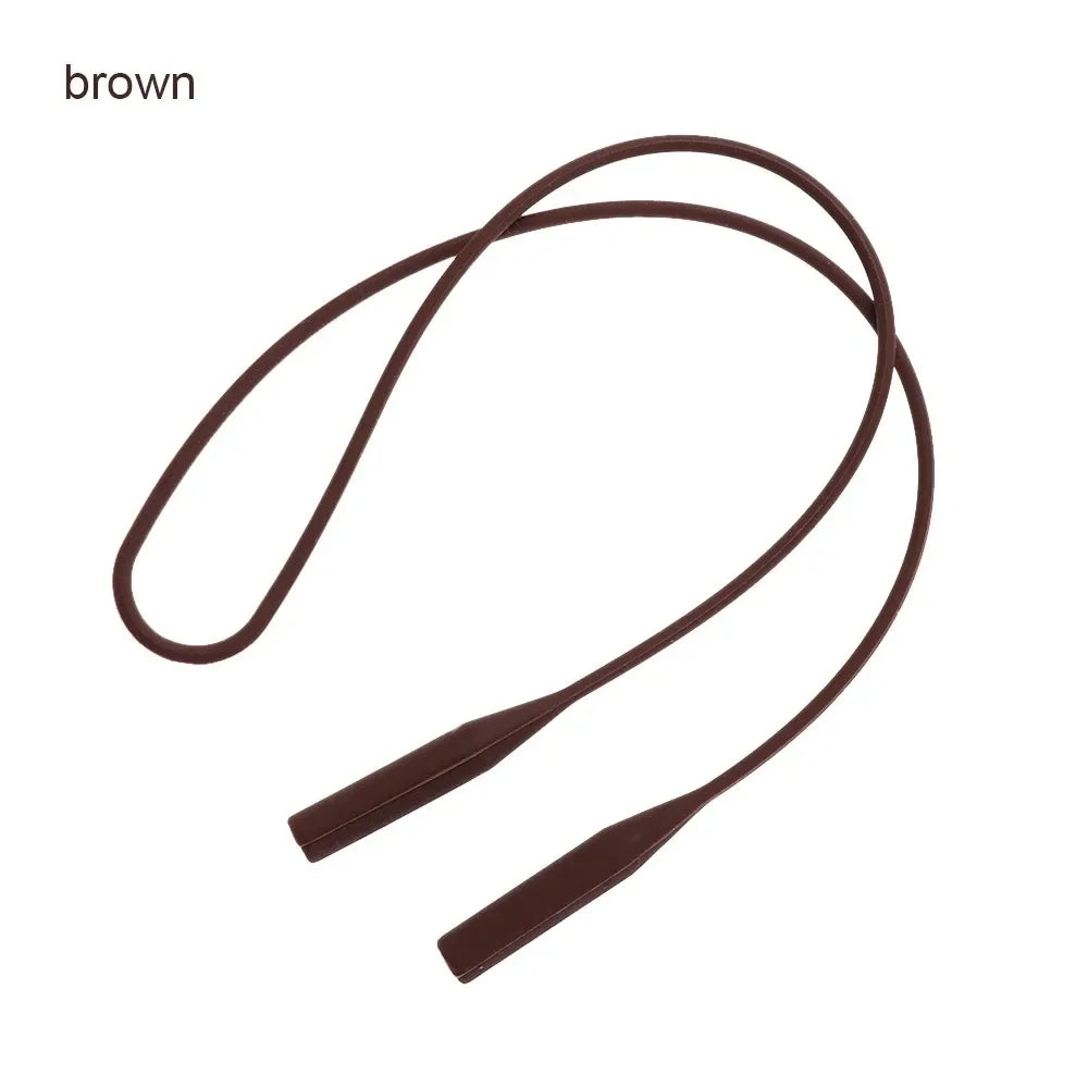 1/2pcs Adjustable Elastic Silicone Eyeglasses Straps Sunglasses Chain Sports Anti-Slip String Glasses Ropes Band Cord Holder Oasis Select Brown