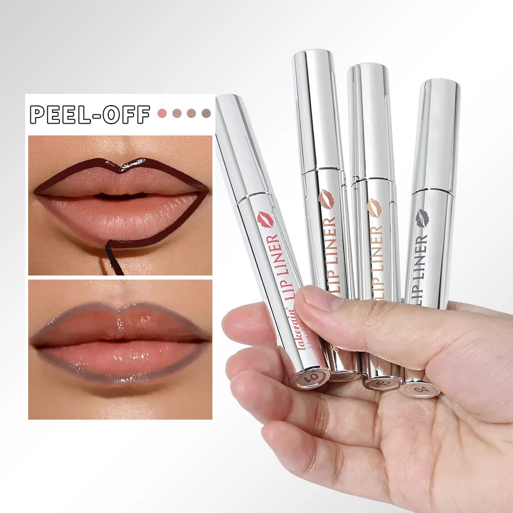 Lakerain Peel Off Lip Liner Waterproof Smudge-proof Lip Liner Long Lasting Color Non-fading Hydrate Nourish Lip Contour Makeup Oasis Select