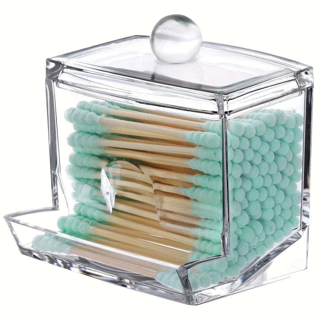 3 Pack Cotton Swab Dispenser, Holder Dispenser Set, Storage Organizer Holder with Lid for Cotton Rounds, Bath Salts Oasis Select