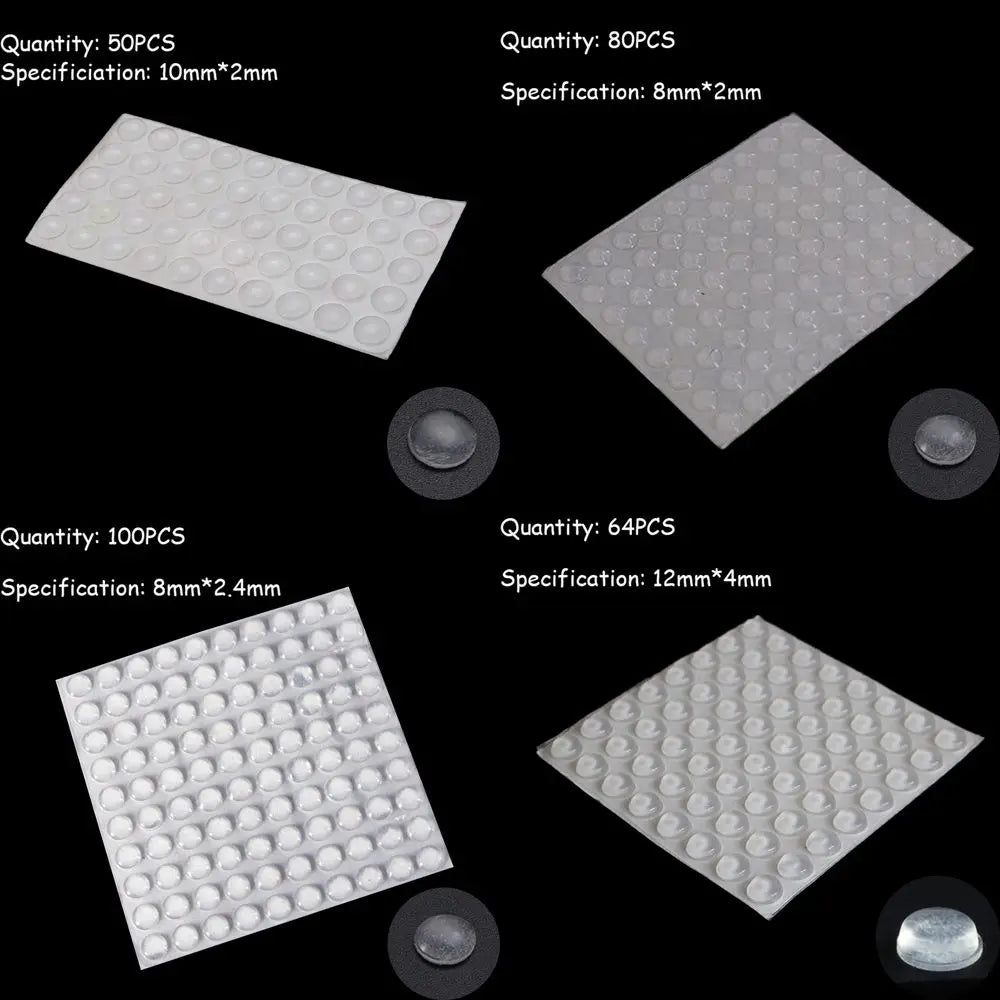 50/64/80/100PCS Silicone Furniture Door Bumper Cushions Transparent Buffer Pads Anti-slip Self-adhesive Collision Cushion Oasis Select