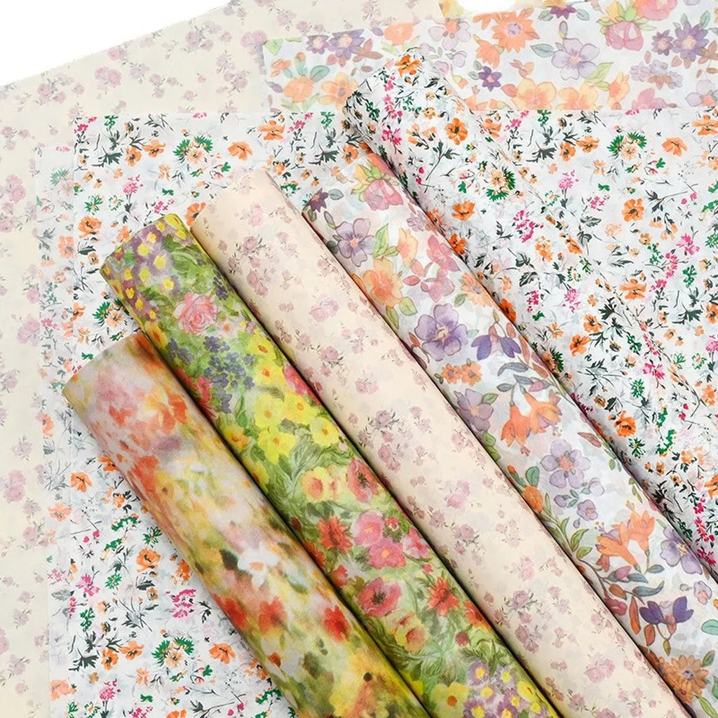 10-Sheet Vintage Floral Tissue Paper for Bouquets & Gift Wrap