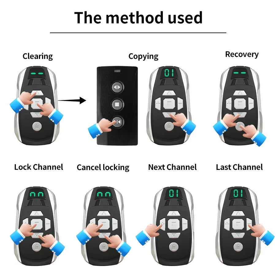 20-Channel Universal Garage Door Remote Duplicator 300–915MHz Remote Duplicator Oasis Select