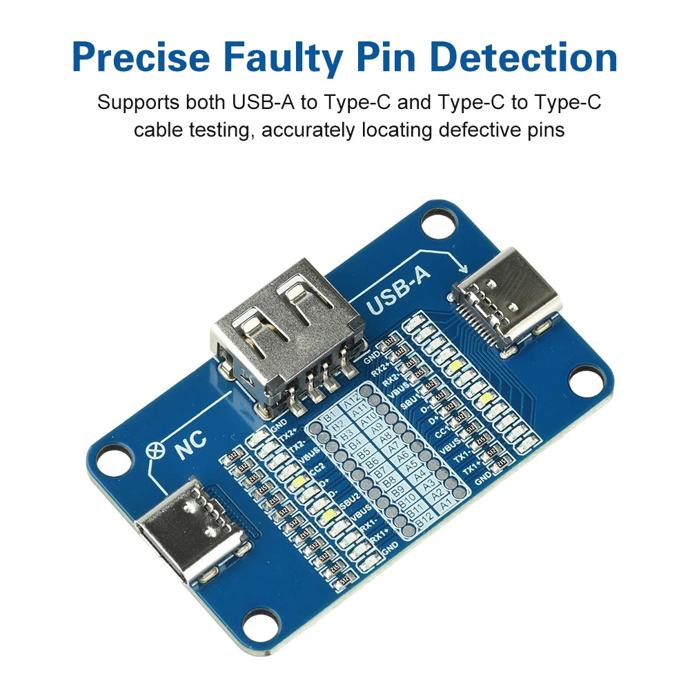 USB A to Type C Detection Module Multi Interface Cable Tester Fast Charging Wire Inspection Portable Tool With LED Indicators Oasis Select