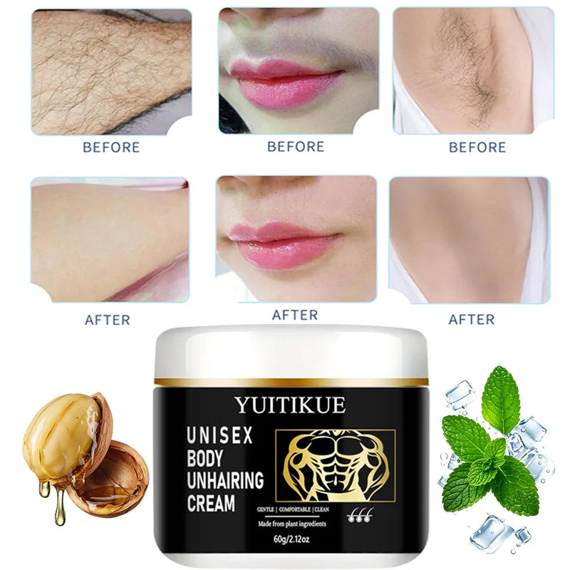 YUITIKUE Hair Removal Cream – Plant-Based Unisex 60g