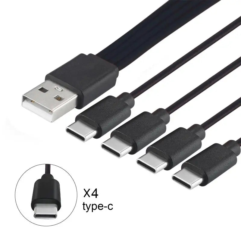 1Pcs 4 in 1 Data Cable Fast Charging 1 to 4 Type-C USB Flash Charging Mobile Phone Accessories All Phone Users Hot Sale New 2026 Oasis Select