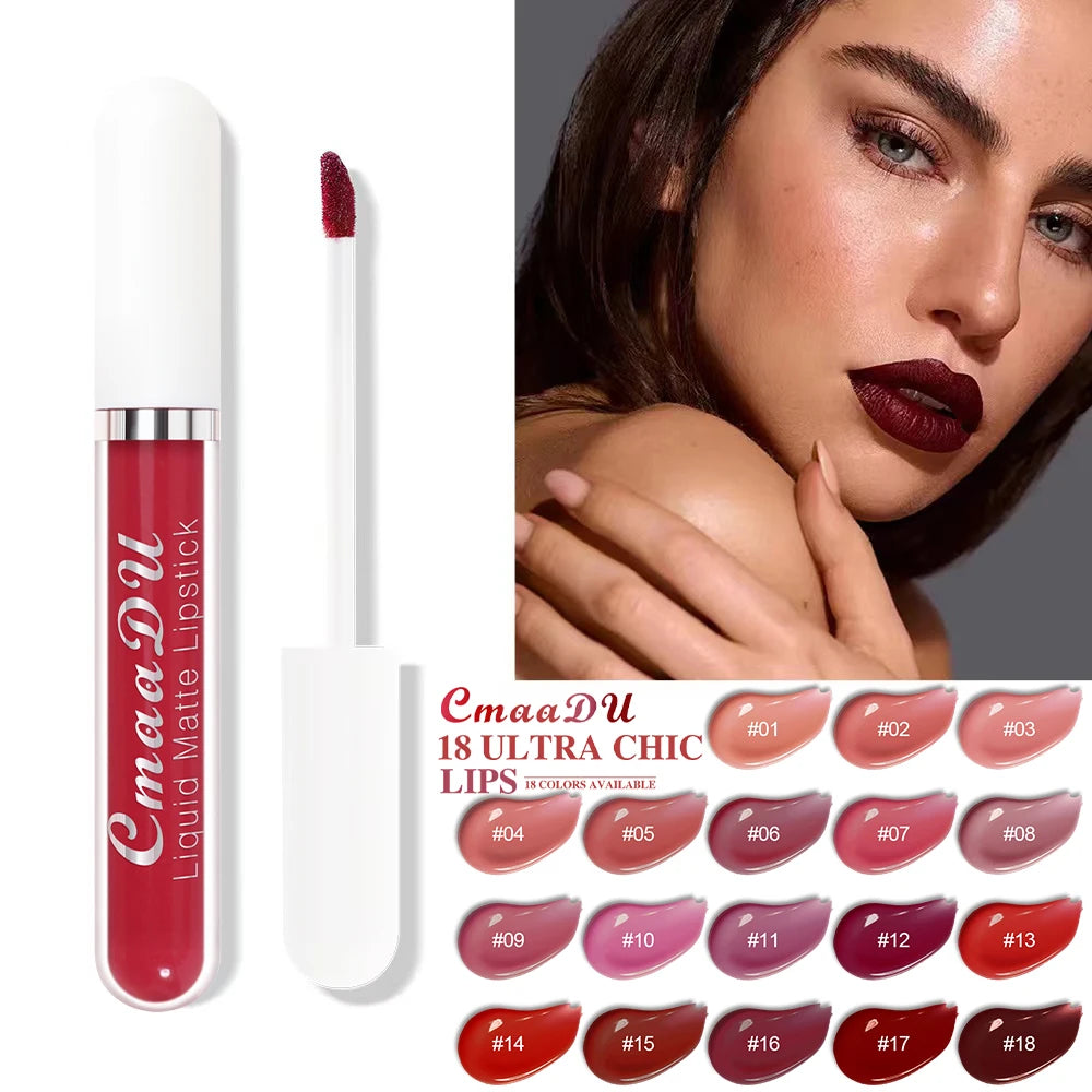 CmaaDu 1 Pcs Matte Lip Gloss Liquid Lipstick- Lip Stains with Long-Lasting Waterproof, Adult Age Range, Red Tones Easy to Color Oasis Select
