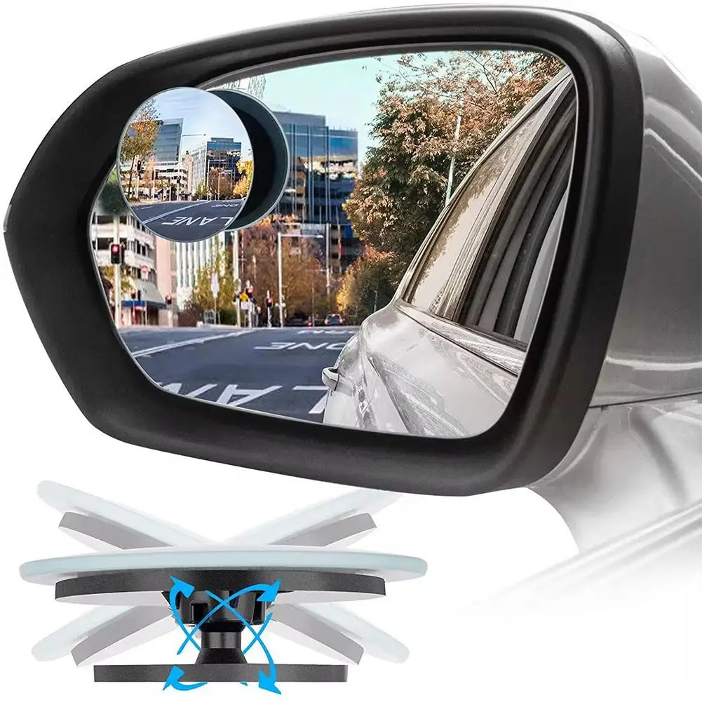 2Pc Car Blind Spot Rear View Mirror Wide Angle 360 Degree Adjustable Safety Driving Car Reverse Auxiliary Rearview Convex Mirror Oasis Select