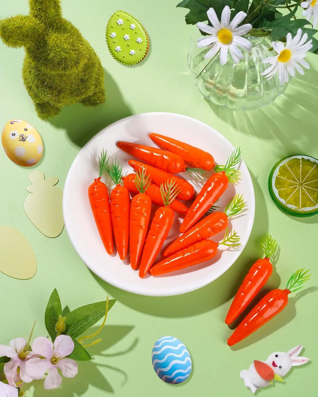 15/30/60PCS Mini Baby Carrots Artificial vegetables Realistic Plastic Fairy Garden Basket Photo Props Vase Filler DIY Decor Oasis Select