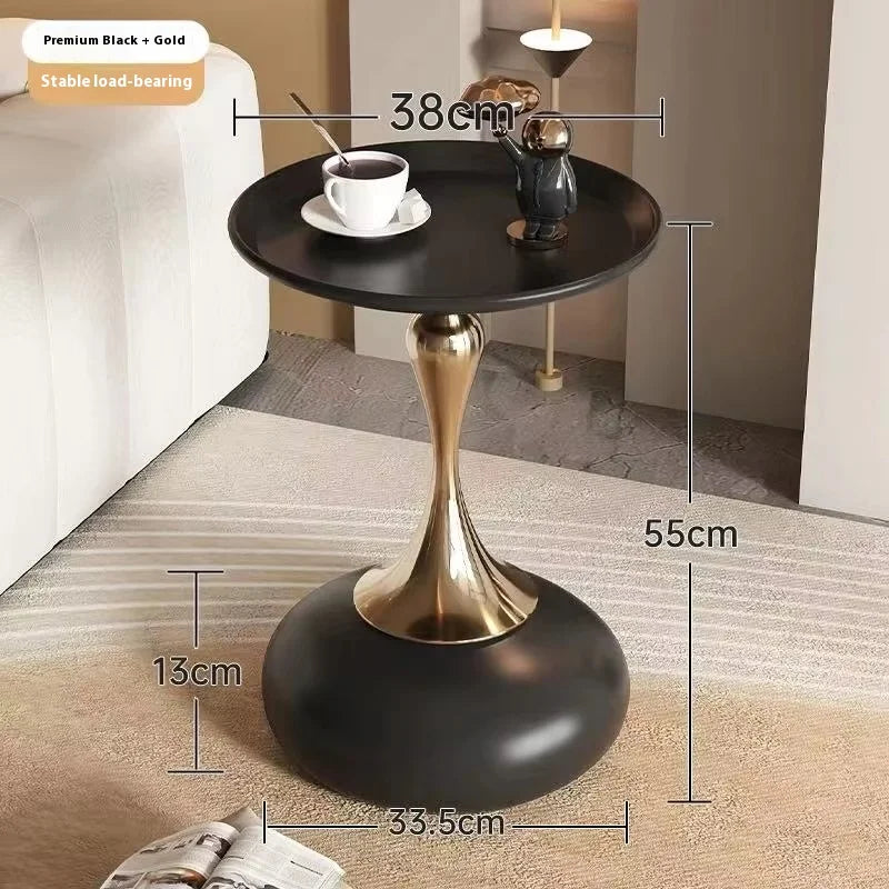 Nordic Metal Coffee Tables Mobile Portable Side Table Living Room Coffee Table Light Luxury Storage Rack Bedroom Furniture Oasis Select Black gold pillar
