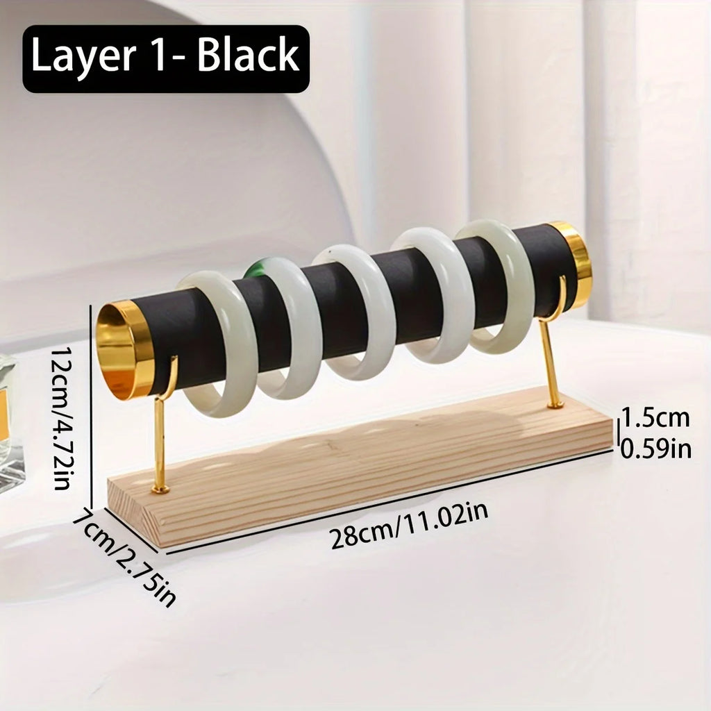 1pc Step Velvet Necklace Bracelet Foot Chain Display Stand Desktop Bedroom Dressing Table Sales Cabinet, Business Cabinet Oasis Select 1layer-black