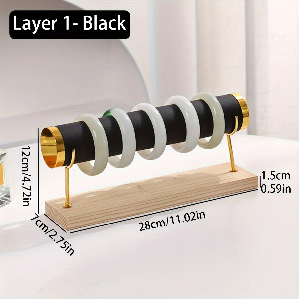 1pc Step Velvet Necklace Bracelet Foot Chain Display Stand Desktop Bedroom Dressing Table Sales Cabinet, Business Cabinet Oasis Select 1layer-black