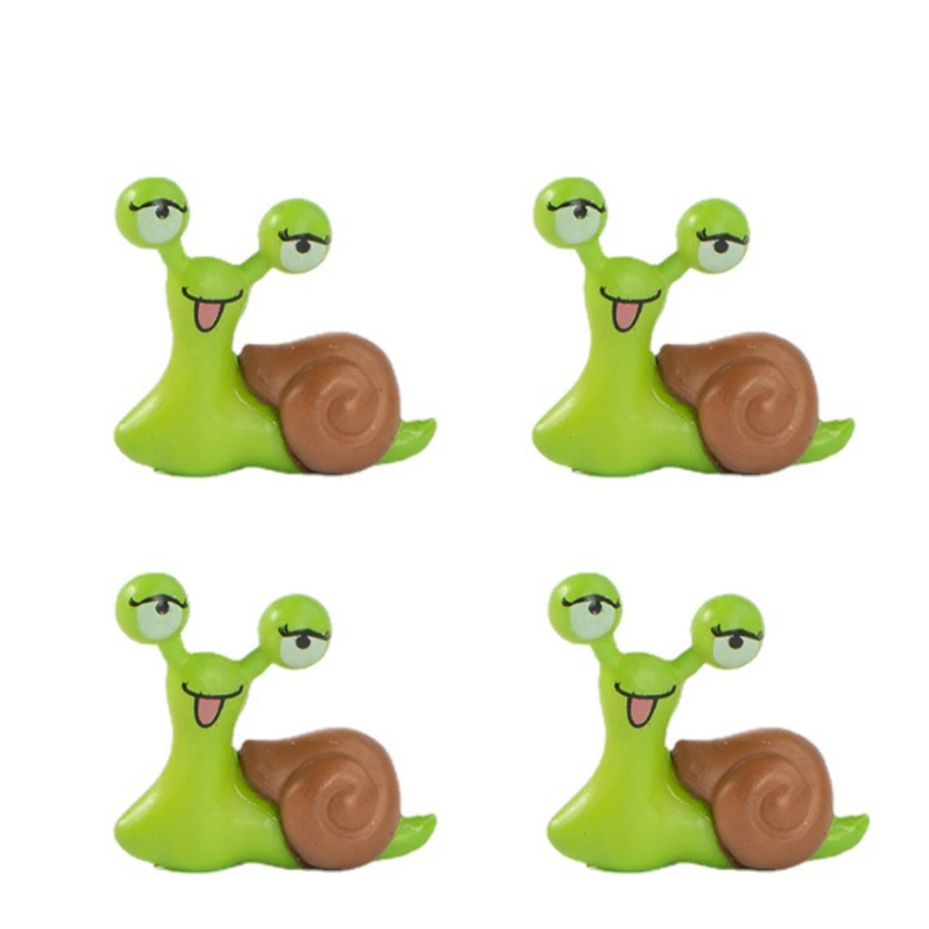 2-8 PCS Miniature Resin Snail Figurine – Cute Garden Ornament for Fairy Dollhouse, Bonsai Plant Decor & Terrarium Oasis Select Green-4pcs