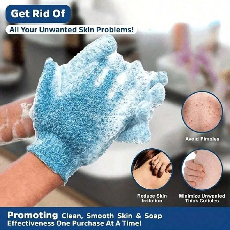 2pcs/6pcs/12pcs Reversible Exfoliating Shower Gloves, Body Scrub Gloves, ,Cleansing Tools Bath Towel Bath Products Back Scrub Oasis Select
